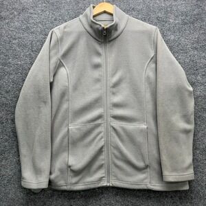 Bass Pro Shops Fleece Jacket Men's XL Gray Full Zip Mock Neck Outdoor Pockets